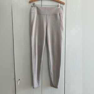 Athleta Womens Gray White Herringbone Delancey Tight Ankle Leggings Size Small P
